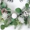 Artificial Christmas Wreath 22 Inch for Front Door Wreath with Bowknot Snowflake Christmas Ball Pinecone Pine Needle for Farmhouse Window Wall Xmas Festive Home Decor Winter Holiday Wreath